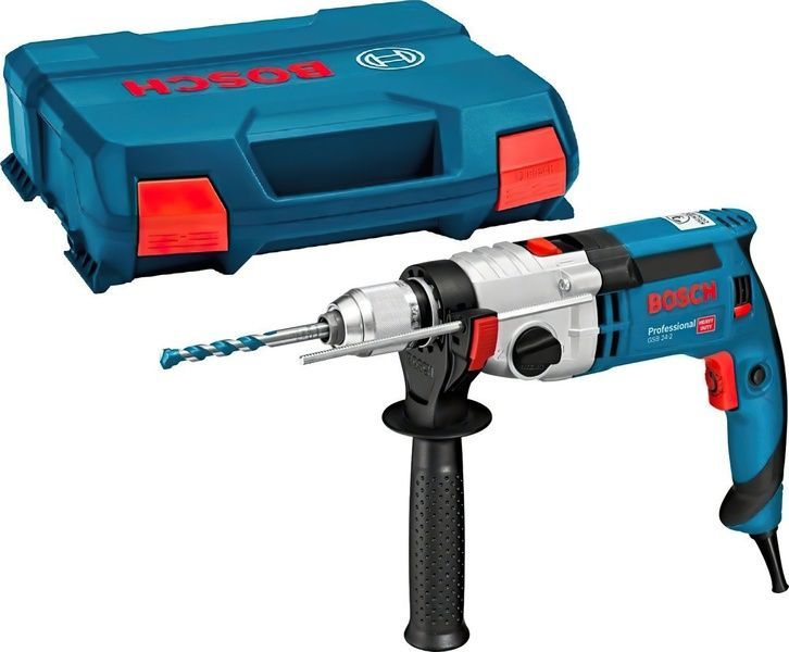 Дриль ударний Bosch Professional GSB 24-2 у L-Case з ШЗП (060119C801) 726203 фото