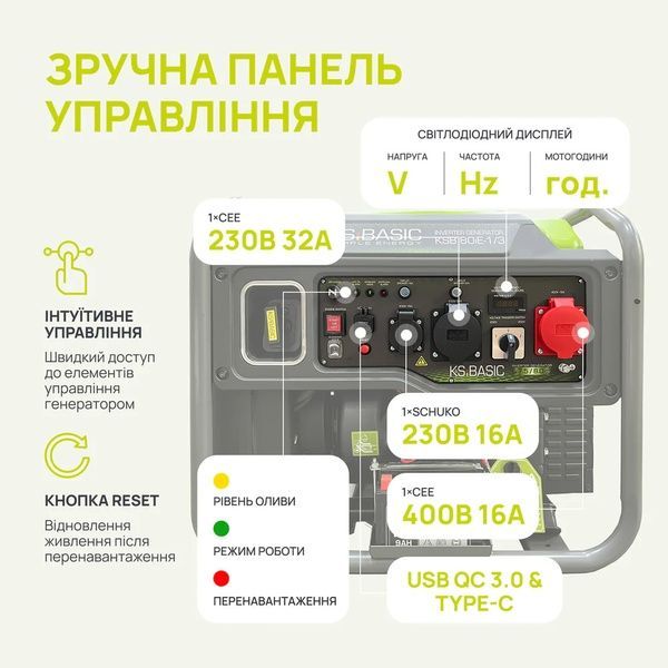 Інверторний генератор Konner&Sohnen KSB 80iE-1/3 732895 фото