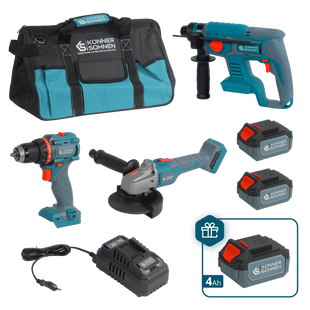 Набір акумуляторного електроінструменту Konner&Sohnen KS RHAGD 20V SET 3 PLUS 732653 фото
