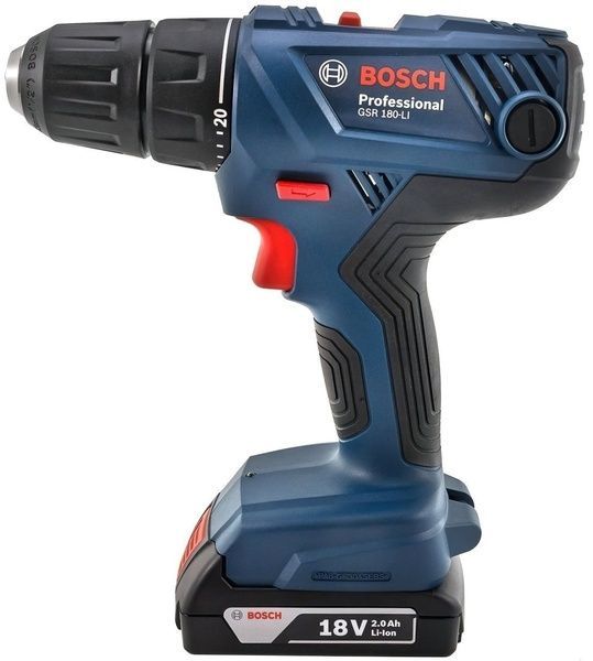 Акумуляторний дриль-шурупокрут Bosch Professional GSR 180-Li в чемодані з 2 акб GBA 18V 2 Ah та з/п (06019F8109) 726354 фото