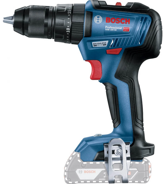 Безщітковий акумуляторний ударний дриль-шурупокрут Bosch Professional GSB 18V-50 (06019H5106) 726273 фото