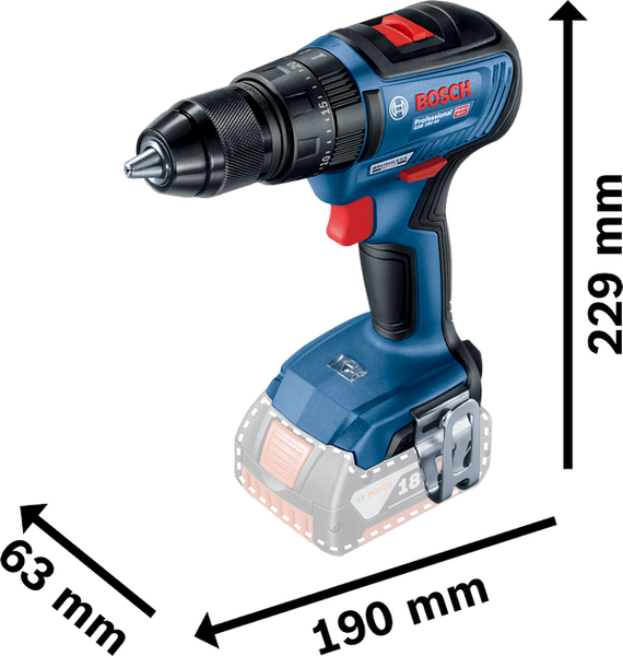 Безщітковий акумуляторний ударний шурупокрут Bosch Professional GSB 18V-50 у L-Case з 2 акб GBA 18V (06019H5100) 726231 фото