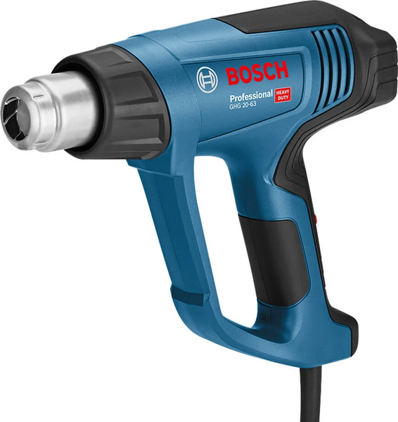 Фен технічний Bosch Professional GHG 20-63 з плоскою та склозахисною насадками в чемодані (06012A62) 726242 фото