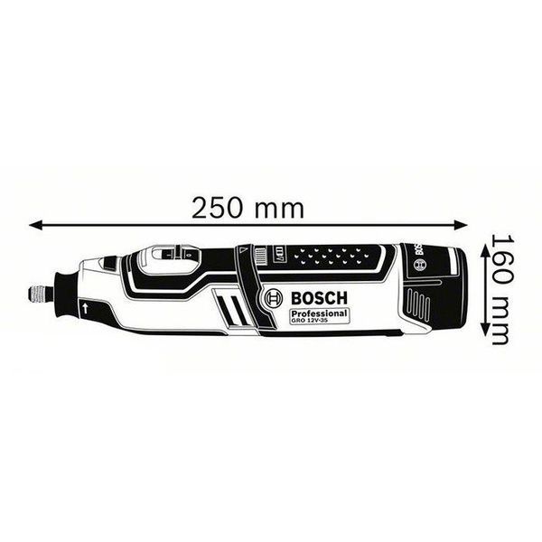 Аккумуляторная бормашина Bosch Professional GRO 12V-35 в L-Boxx 102 с 2 акб GBA 12V 2 Ah и з/у GAL 12 726336 фото