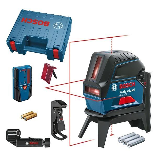 Лазерний нівелір Bosch Professional GCL 2-50 в чемодані з приймачем LR 6 тримачем RM 1 (0601066F01) 726416 фото