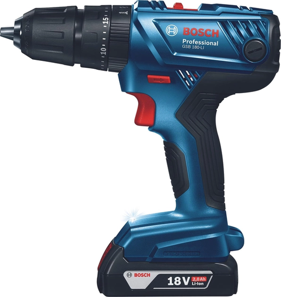 Акумуляторний ударний дриль-шурупокрут Bosch Professional GSB 180-LI в чемодані з 2 акб GBA 18V 2 Ah (06019F8307) 726228 фото