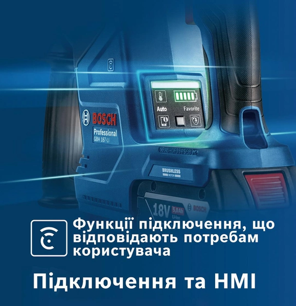 Аккумуляторный перфоратор Bosch Professional GBH 187-LI в чемодане с 2 акб GBA 18V 5Ah (0611923021) 726267 фото