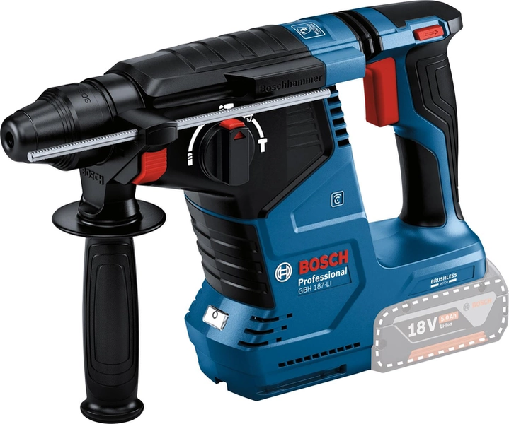 Аккумуляторный перфоратор Bosch Professional GBH 187-LI в чемодане с 2 акб GBA 18V 5Ah (0611923021) 726267 фото