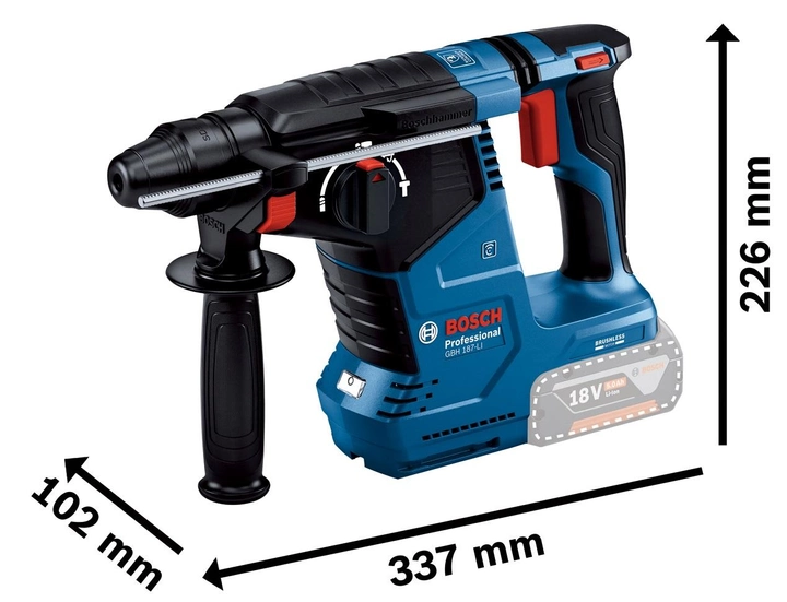 Аккумуляторный перфоратор Bosch Professional GBH 187-LI в чемодане с 2 акб GBA 18V 5Ah (0611923021) 726267 фото