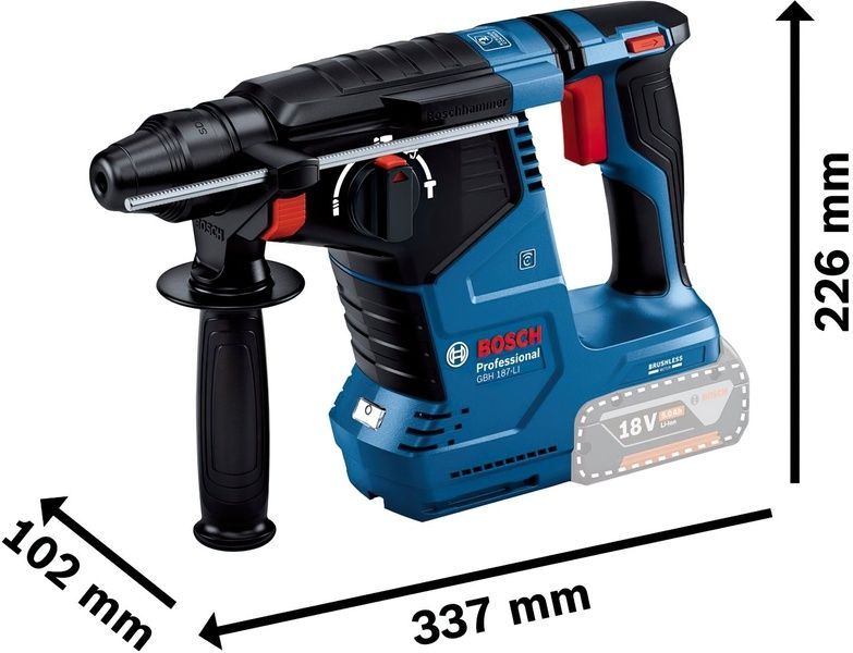 Аккумуляторный перфоратор Bosch Professional GBH 187-LI, без акб и з/у (0611923120) 726270 фото