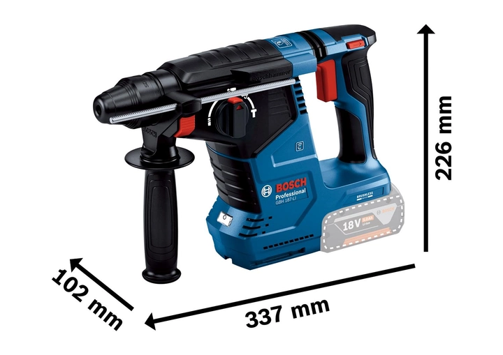 Аккумуляторный перфоратор Bosch Professional GBH 187-LI, 1акб GBA 18V 5.0Ah, з/у GAL 18V (0611923022) 726268 фото