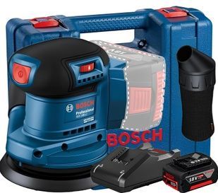 Ексцентрикова шліфмашина акумуляторна Bosch Professional GEX 185-LI в кейсі з акб (06013A5021) 726285 фото