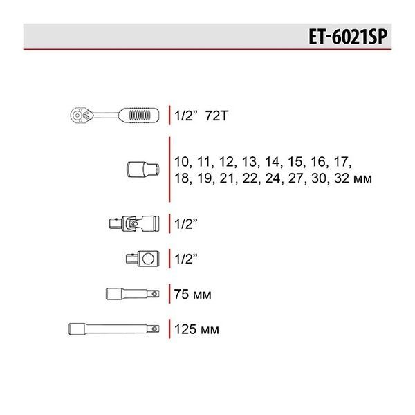 Набір інструментів Intertool ET-6021SP 728254 фото