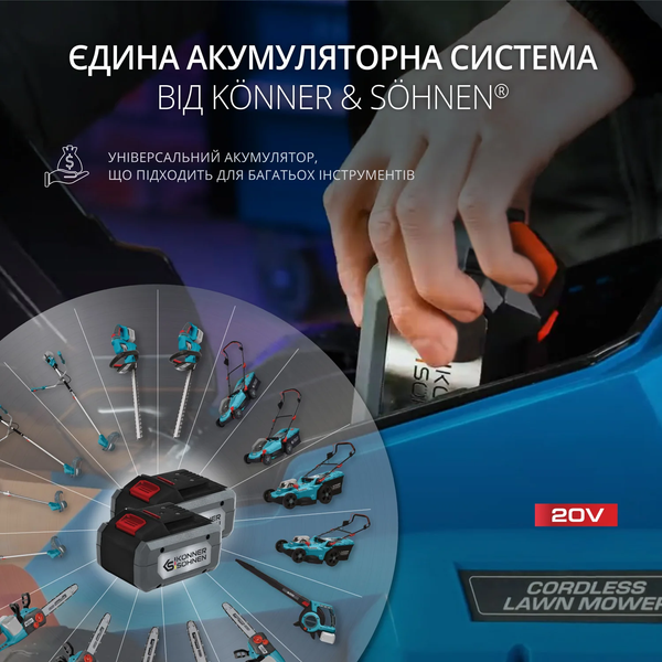 Газонокосилка аккумуляторная K&ouml;nner&S&ouml;hnen KS 33LM-20V SET 2 732230 фото