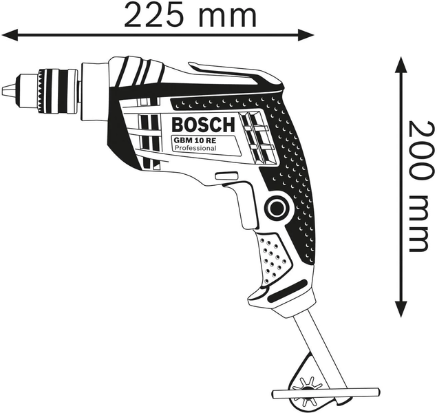 Дриль електричний безударний Bosch Professional GBM 10 RE (0601473600) 726403 фото
