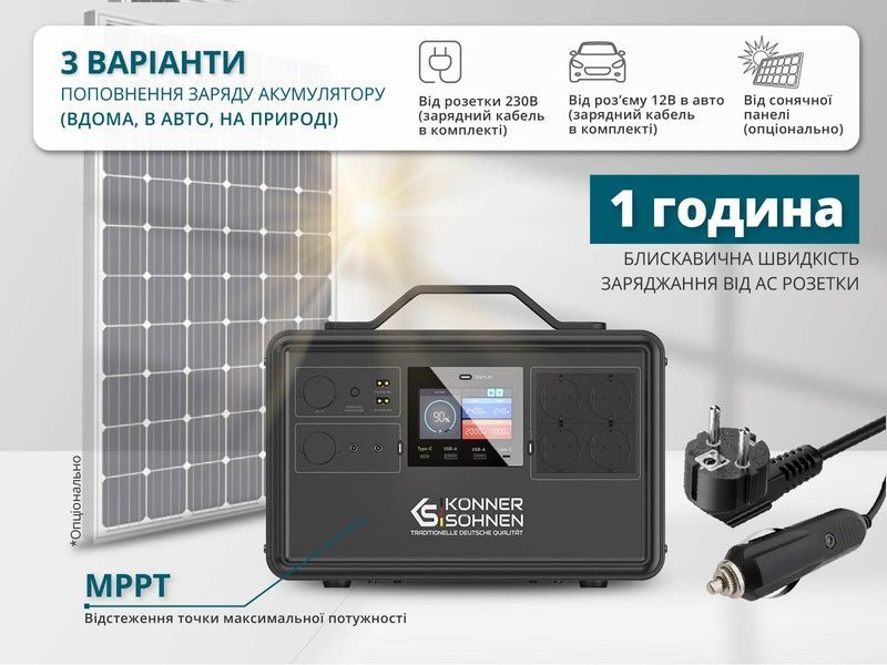 Электростанция портативная Konner&Sohnen KS 2400PS 727457 фото